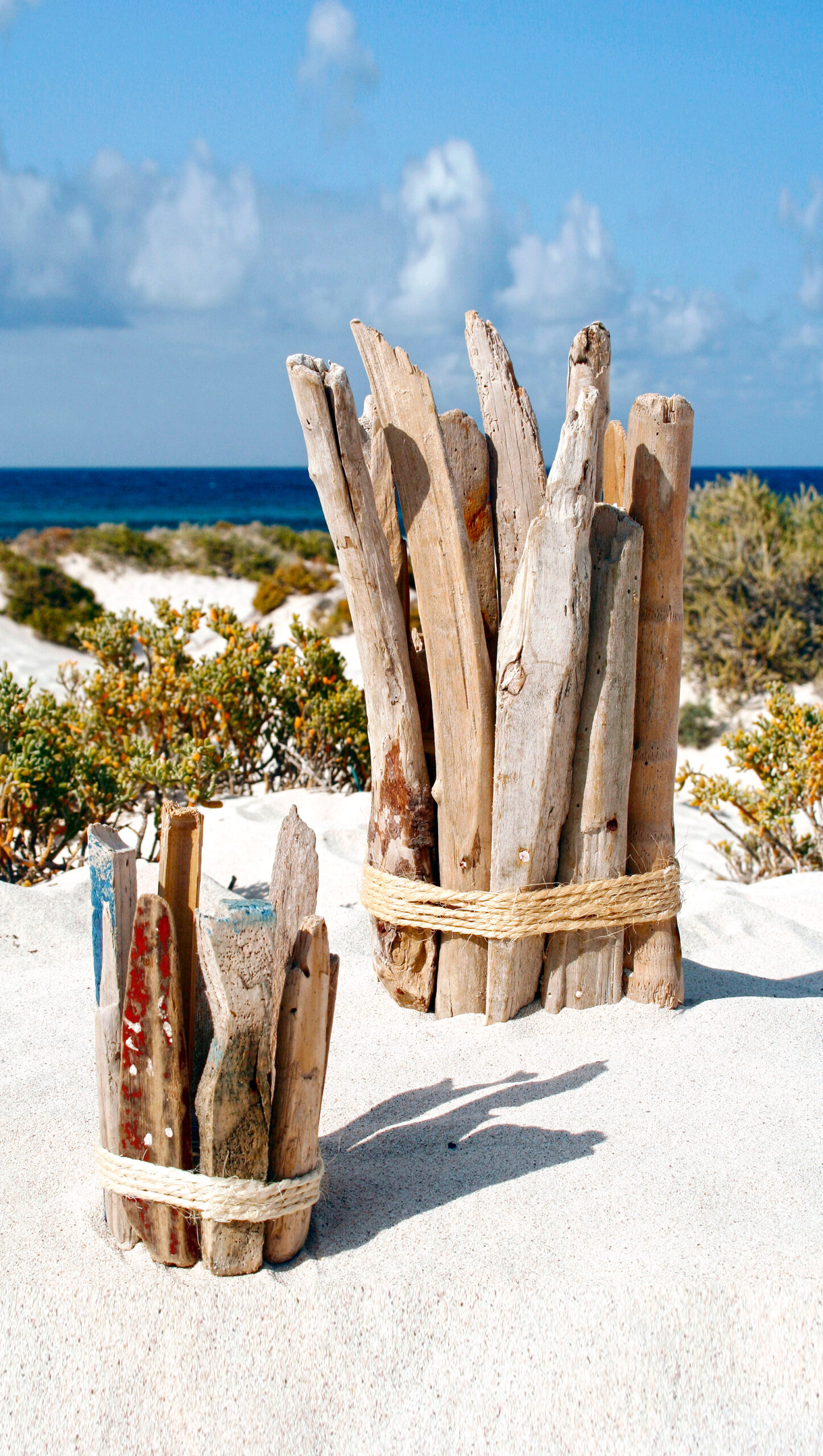 driftwood art by Calla Hueppe, Claudie Hamburg, Gezeiten-Hölzer