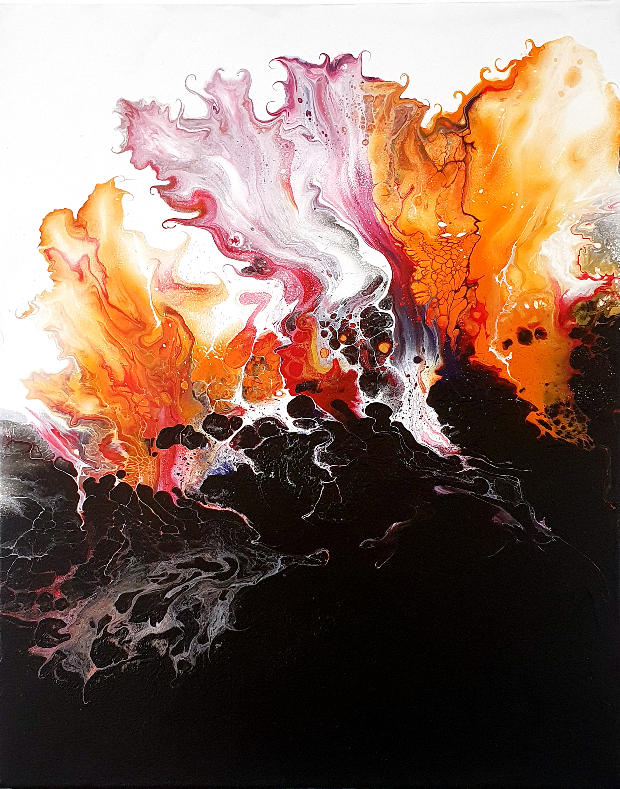 „fire starter“, acrylic pouring by Calla Hueppe, Claudie Hamburg, Claudie Hüppe