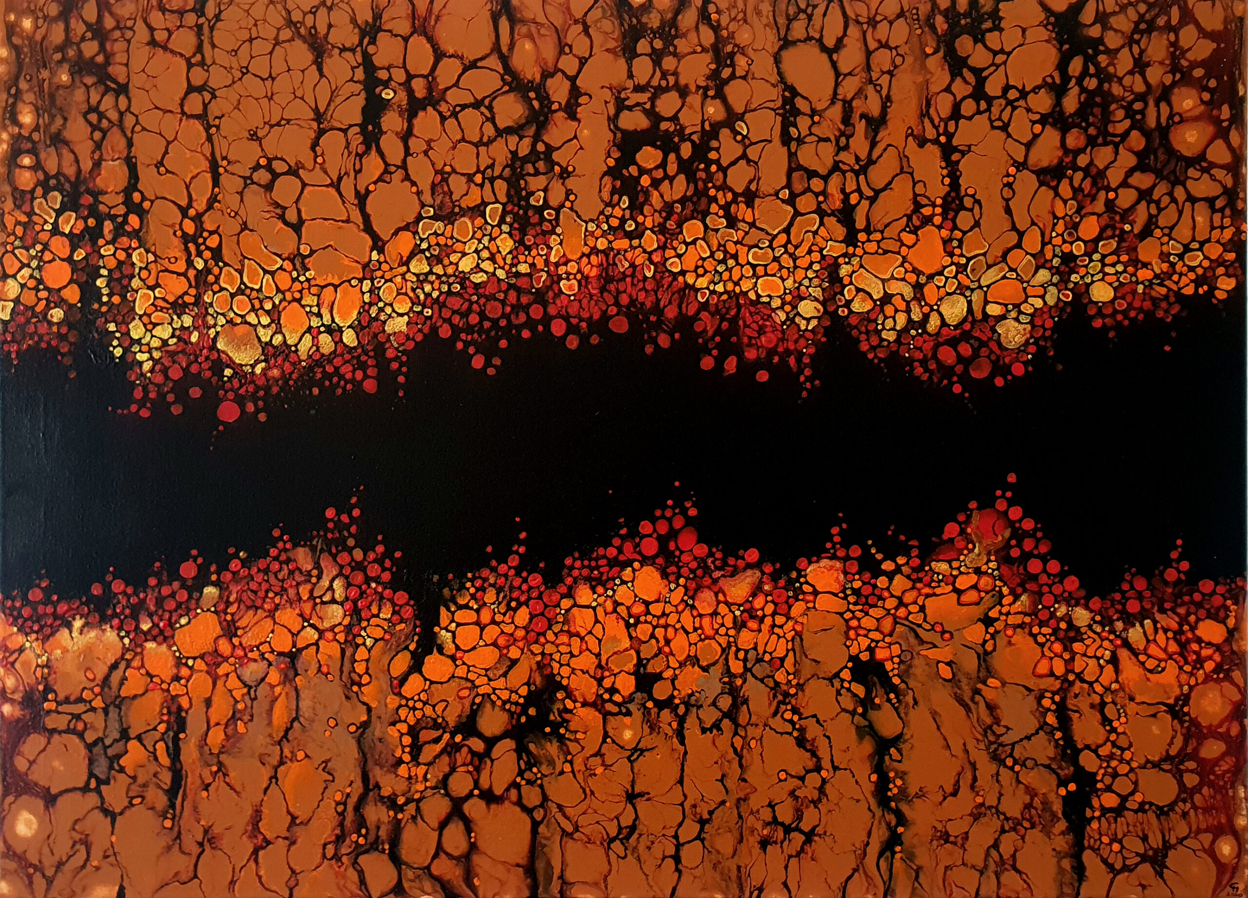 „gold“ acrylic pouring by Calla Hueppe, Claudie Hamburg, Claudie Hüppe