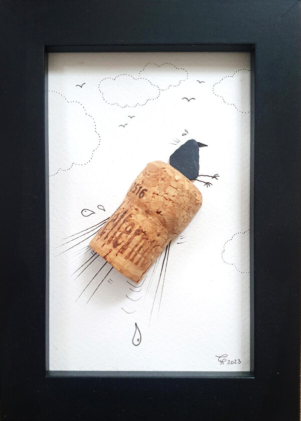 sea glas and champagne cork