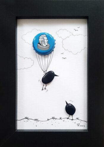 beach pebbels on art paper